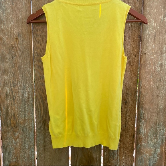 AUGUST SILK Women’s Yellow Crew Neck Tank Top Sleeveless Knit Size Small - Picture 6 of 11